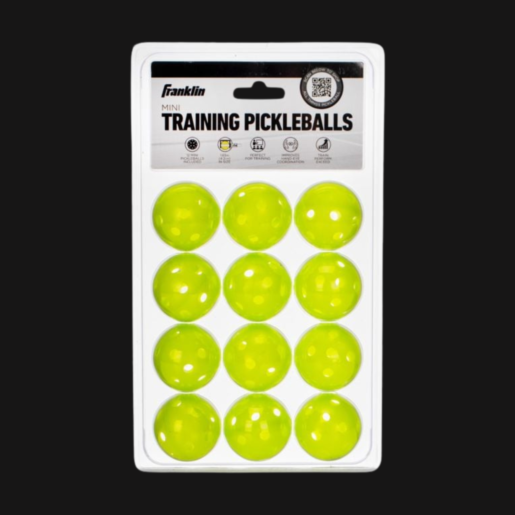 Mini Treniruočių Pickleball Kamuoliukai (12 vnt.)