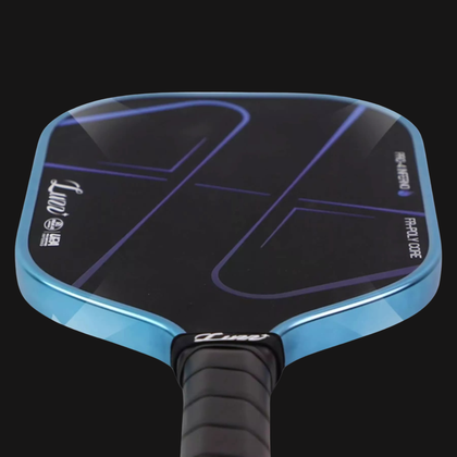 Luzz Pro 4 Blue Blaze Inferno carbon fiber pickleball paddle with MPP core and blue edge guard